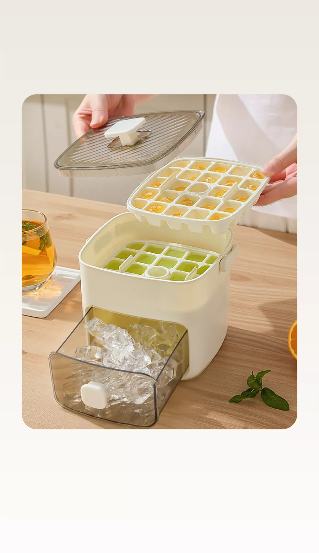 Eiswürfelform mit Deckel