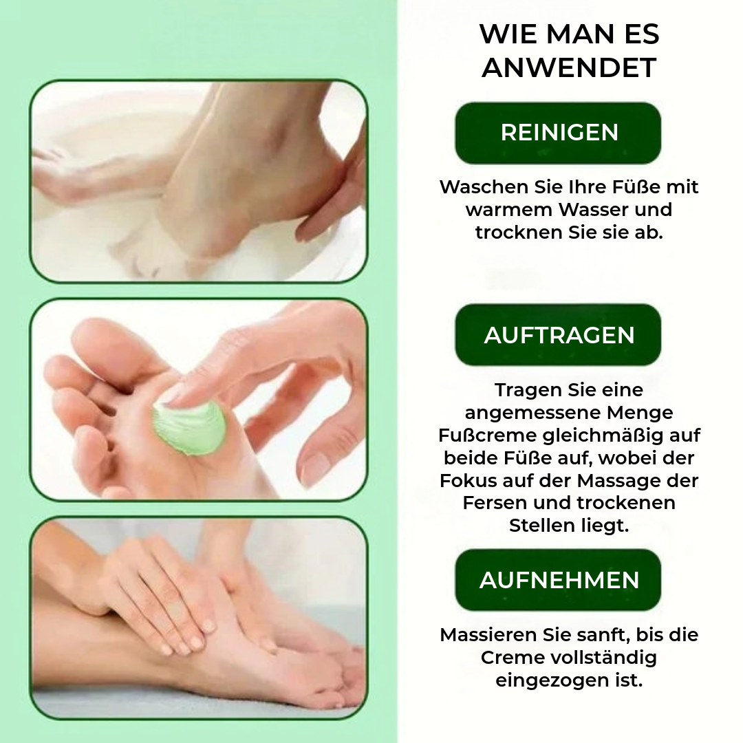 Feuchtigkeitscreme für die Füße mit Teebaumöl und Aloe Vera