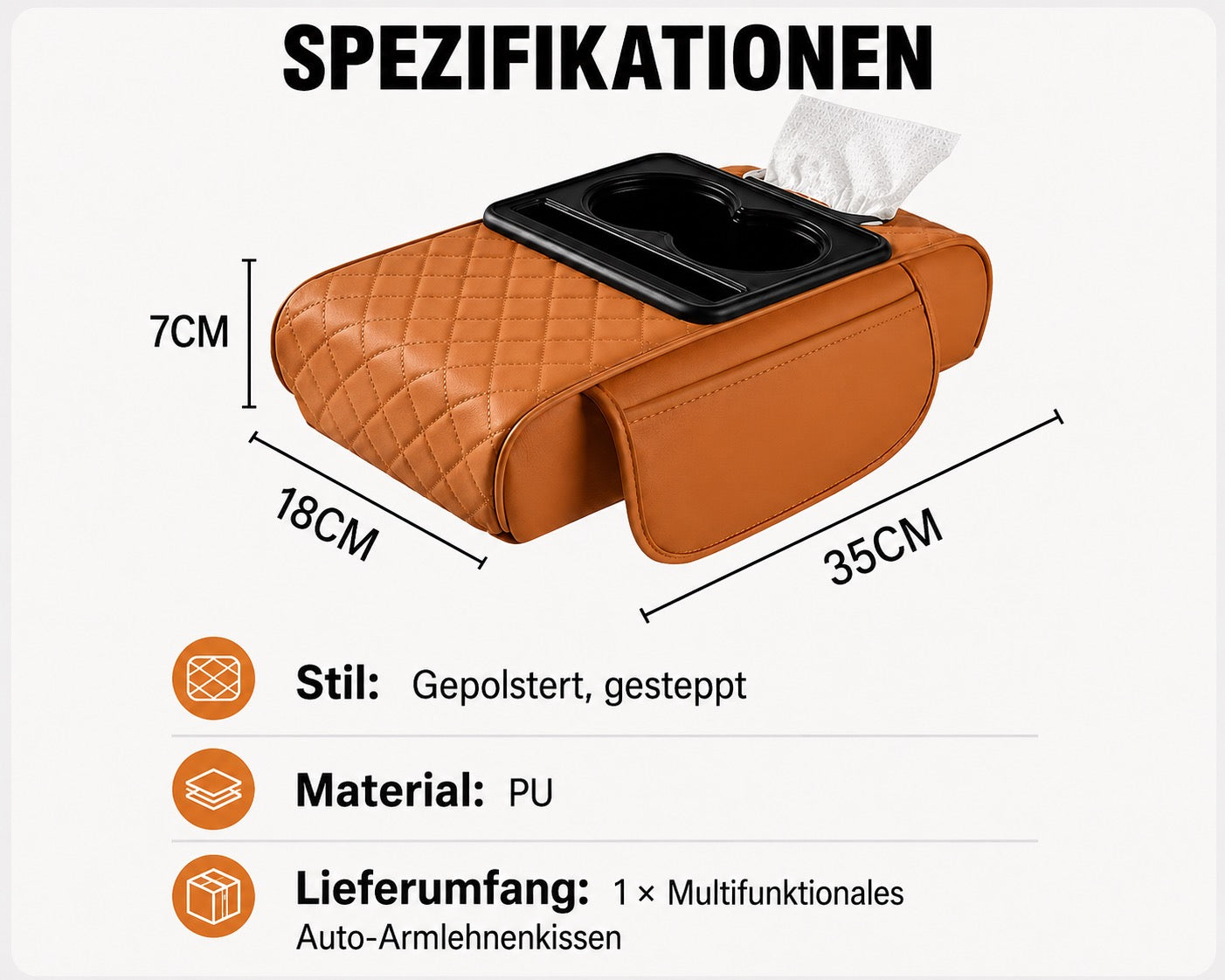 Multifunktionale Leder-Armlehne