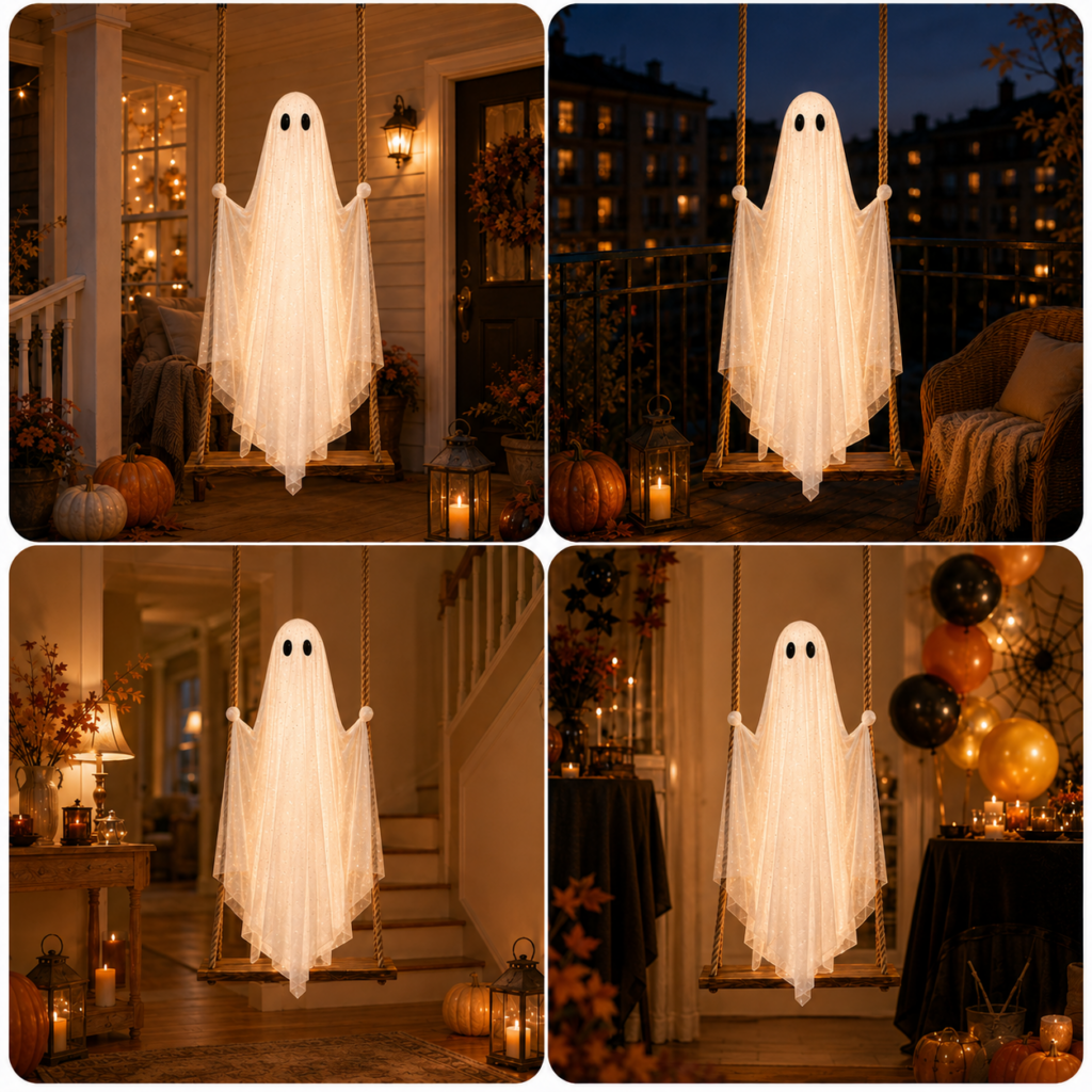 Die Geisterschaukel mit LED-Beleuchtung – die Halloween-Neuheit des Jahres!