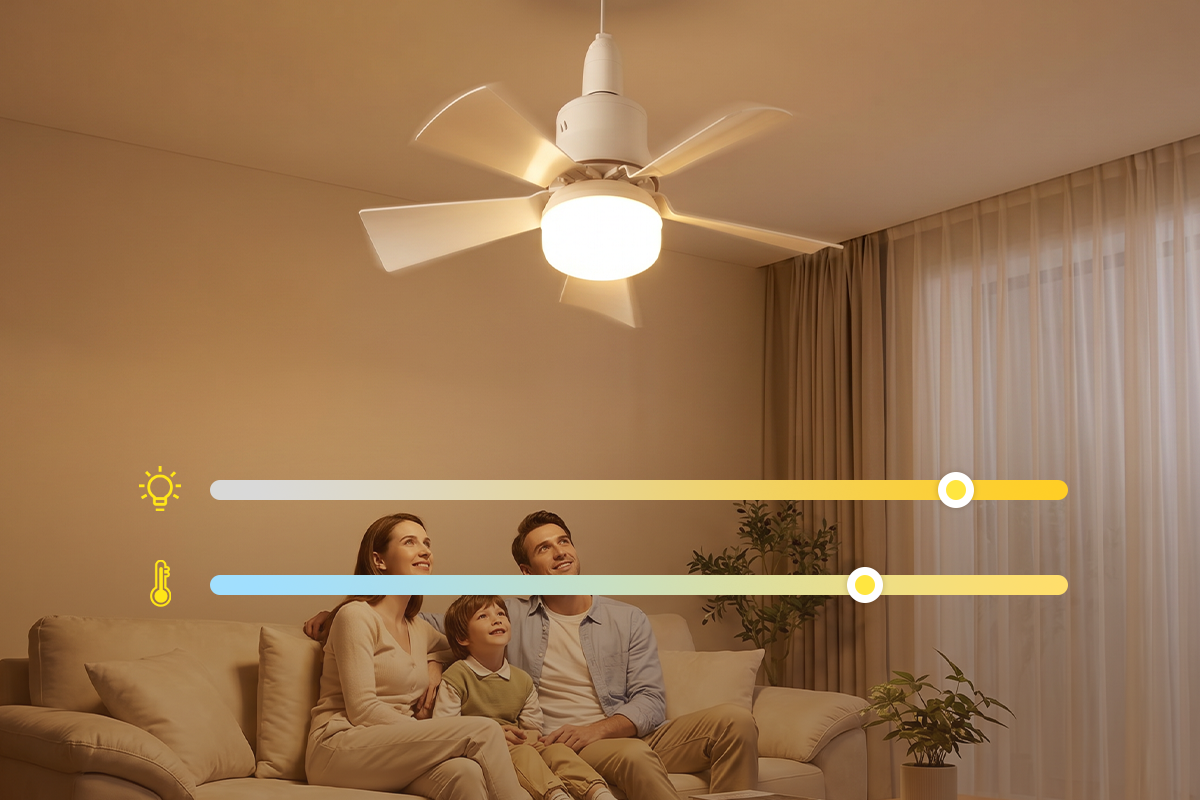 2-in-1 Deckenventilator mit Fernbedienung