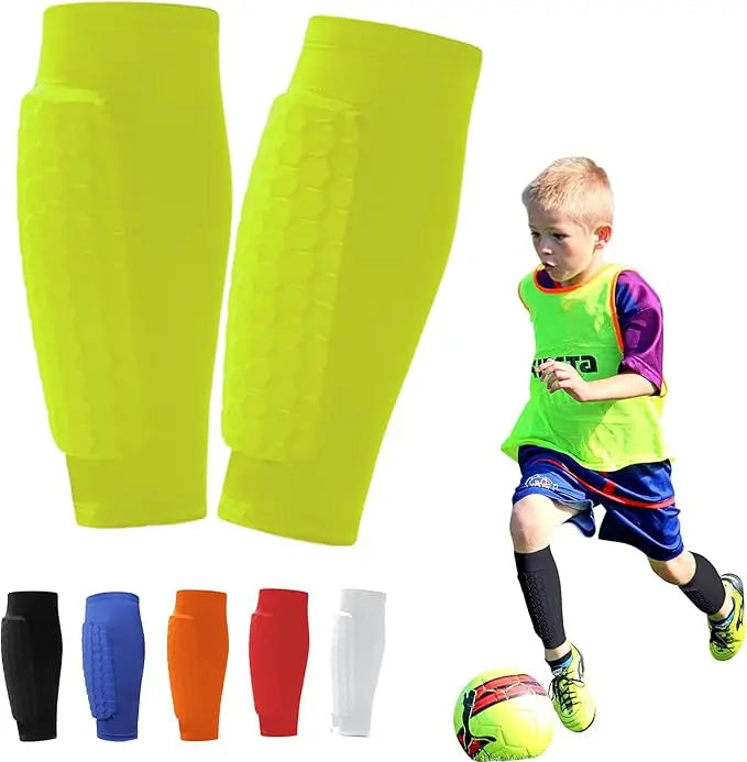 ProShield - Fußballschienbeinschoner – Kompressionsmanschette mit Wabenprotektoren für sichereres und flüssigeres Spiel