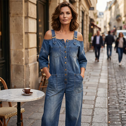 Jumpsuit mit weitem Bein und Taschen