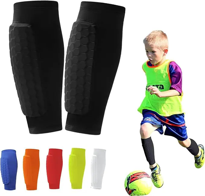ProShield - Fußballschienbeinschoner – Kompressionsmanschette mit Wabenprotektoren für sichereres und flüssigeres Spiel
