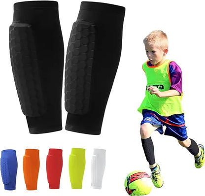 ProShield - Fußballschienbeinschoner – Kompressionsmanschette mit Wabenprotektoren für sichereres und flüssigeres Spiel
