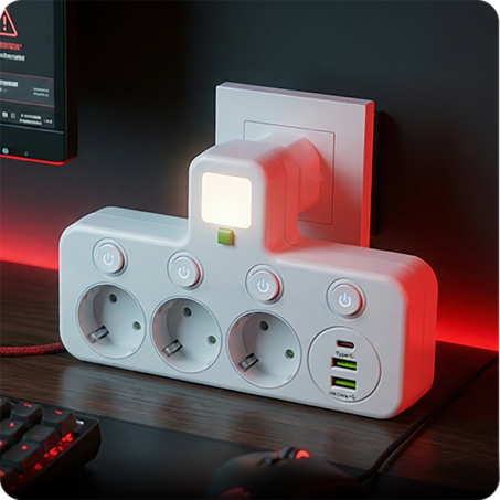 EU-Mehrfachsteckdosenadapter