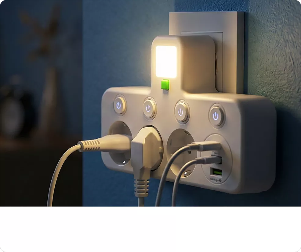 EU-Mehrfachsteckdosenadapter