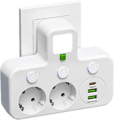 EU-Mehrfachsteckdosenadapter
