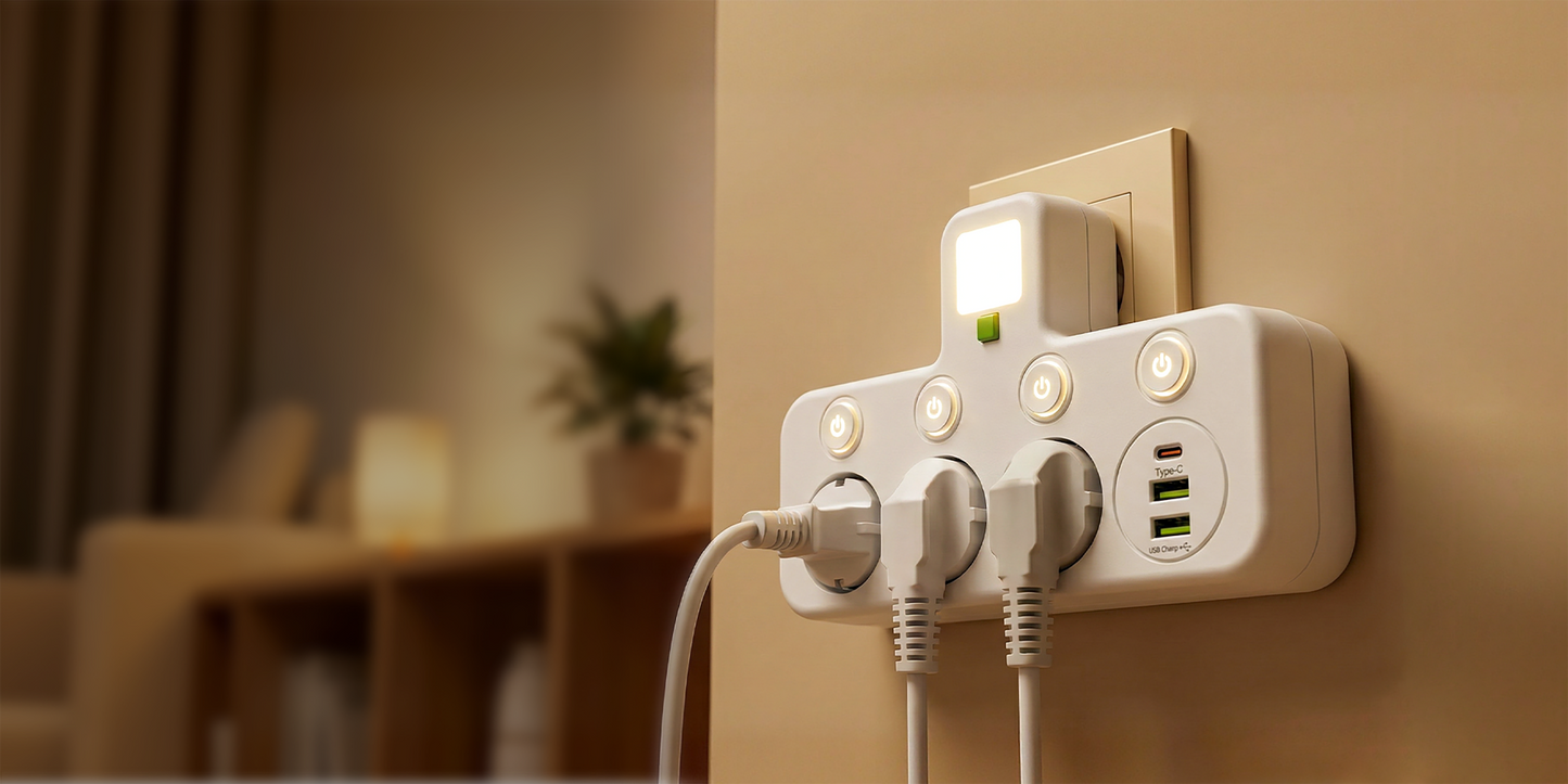 EU-Mehrfachsteckdosenadapter