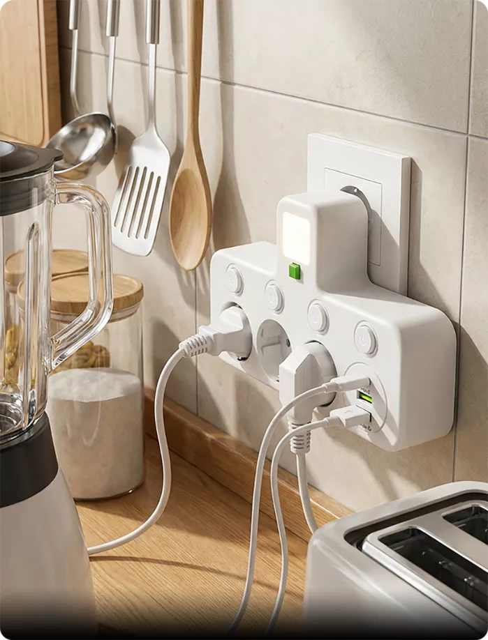 EU-Mehrfachsteckdosenadapter