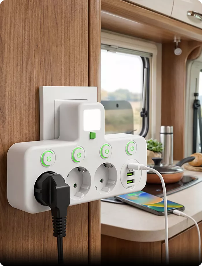 EU-Mehrfachsteckdosenadapter
