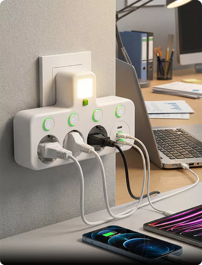 EU-Mehrfachsteckdosenadapter