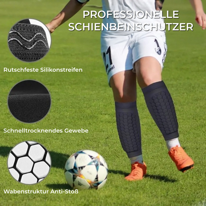 ProShield - Fußballschienbeinschoner – Kompressionsmanschette mit Wabenprotektoren für sichereres und flüssigeres Spiel