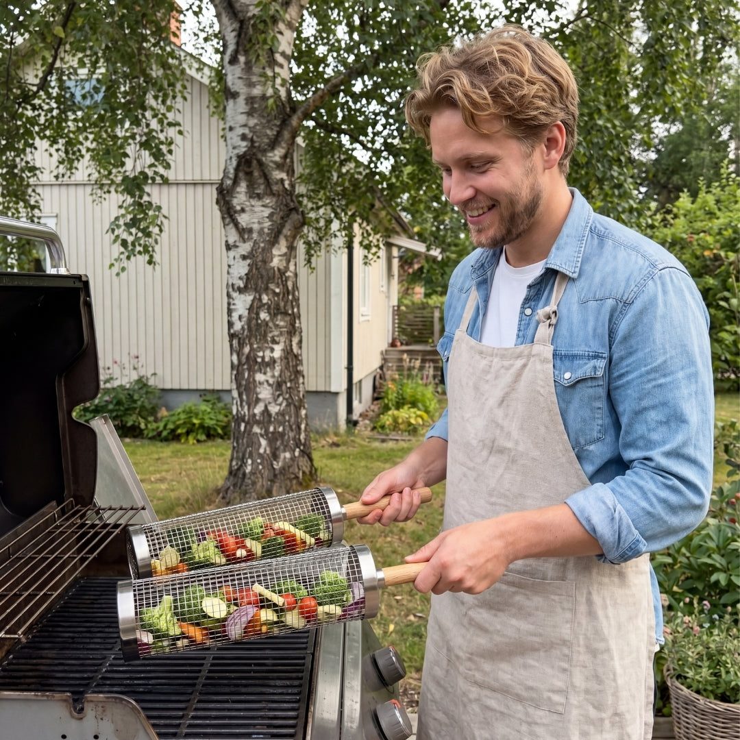 Rollender Grillkorb