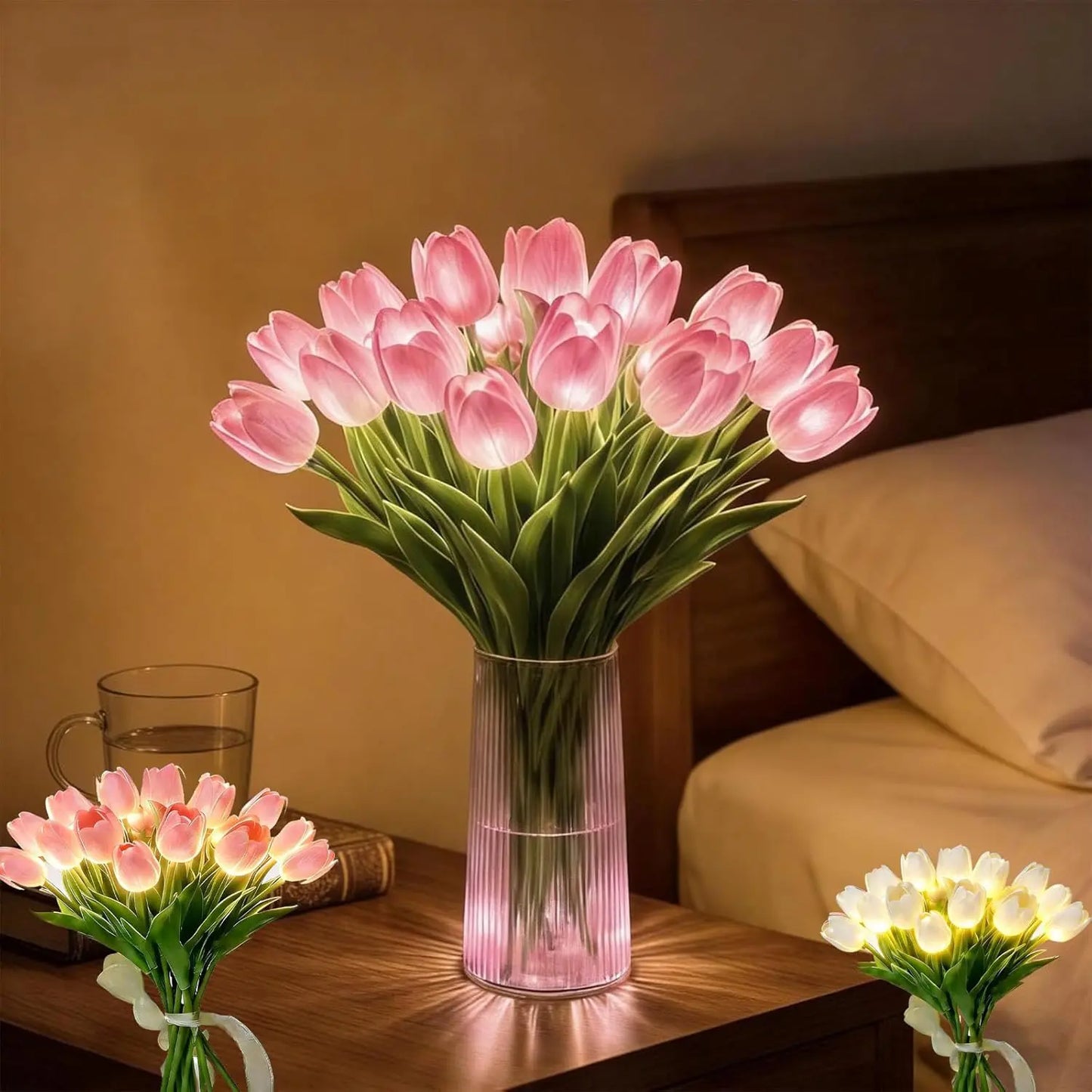 Romantische LED-Tulpenlampe – Batteriebetriebene LED-Tulpen, die Blumendekoration mit sanfter Stimmungsbeleuchtung kombinieren