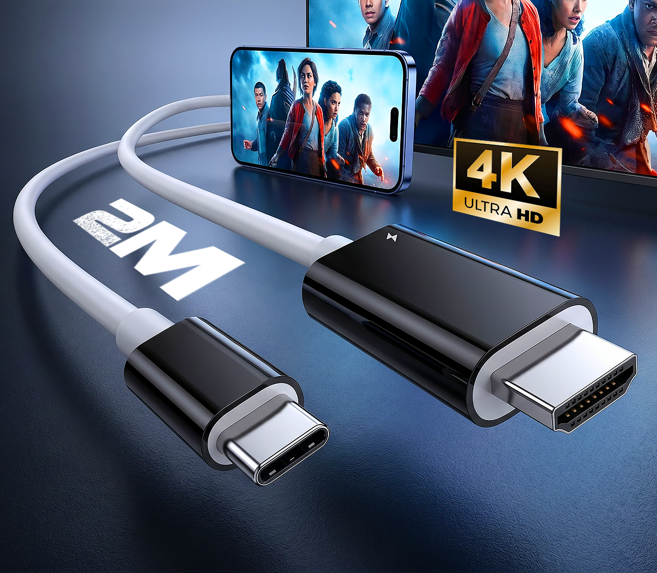 USB-C-auf-HDMI-Adapterkabel – Streamen, spielen und gleichzeitig laden – Für Switch, Smartphone und Tablet