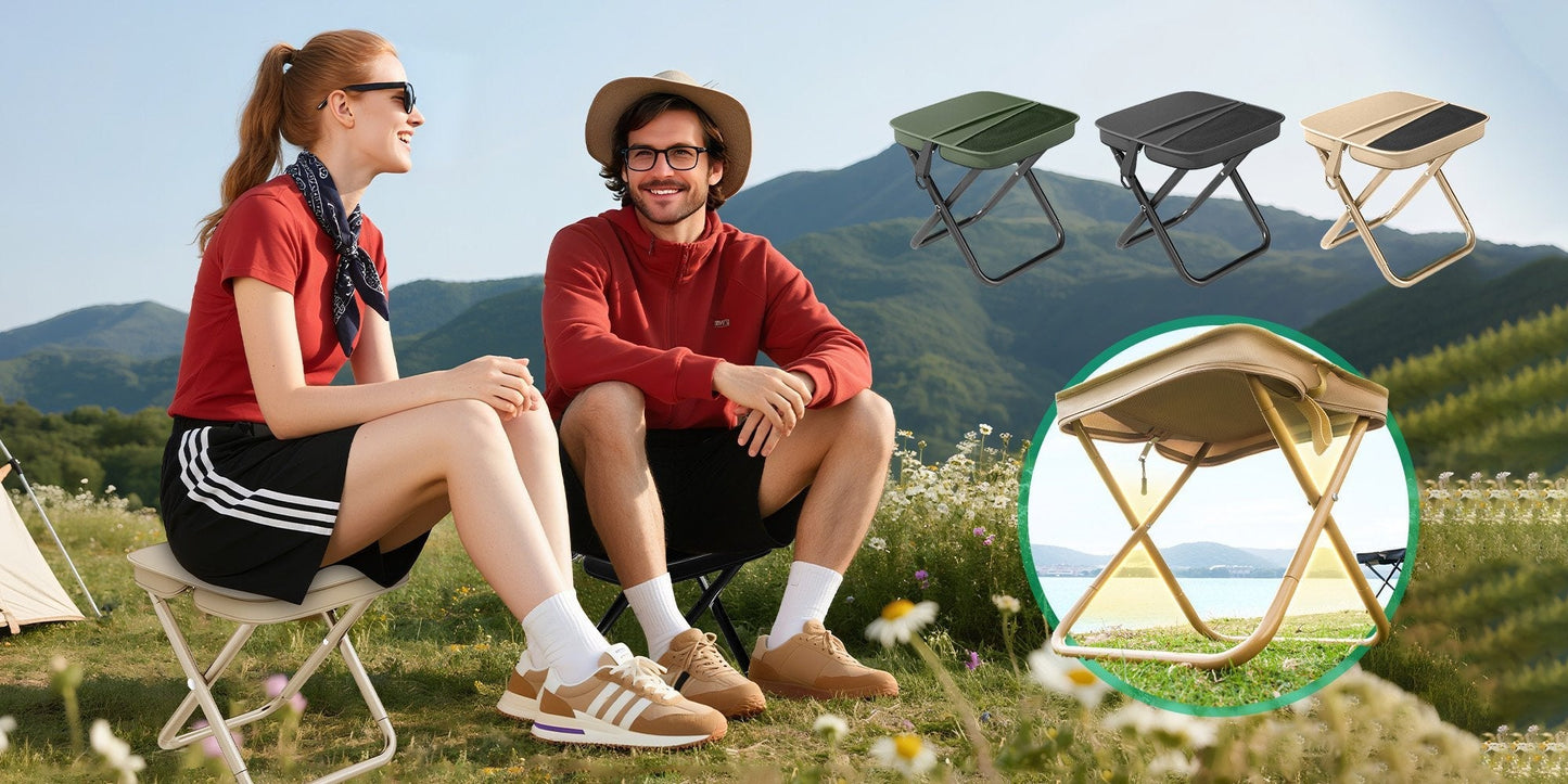 Tragbarer Hocker für Bergsteigen und Wandern