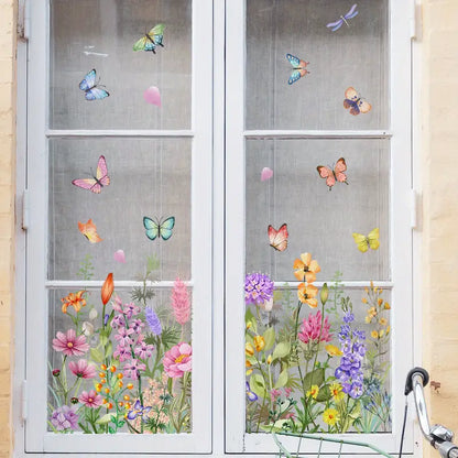 Blumen Fensteraufkleber