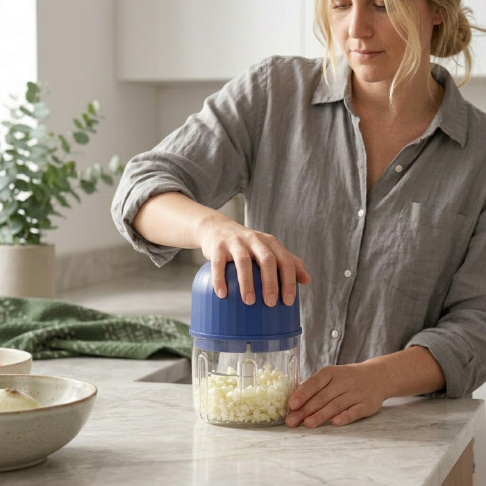 PrepPod – Kabelloser Mini-Zerkleinerer für Knoblauch, Zwiebeln und Kräuter in Sekundenschnelle
