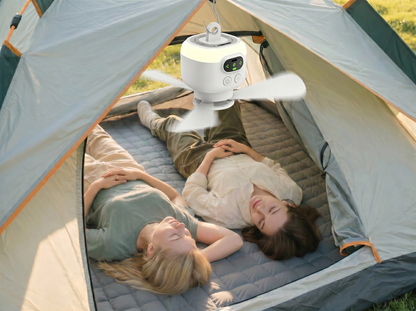 Tragbarer Campingventilator mit LED-Beleuchtung und Fernbedienung