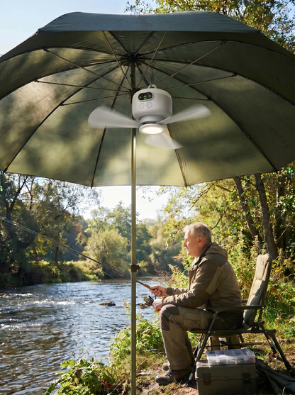 Tragbarer Campingventilator mit LED-Beleuchtung und Fernbedienung