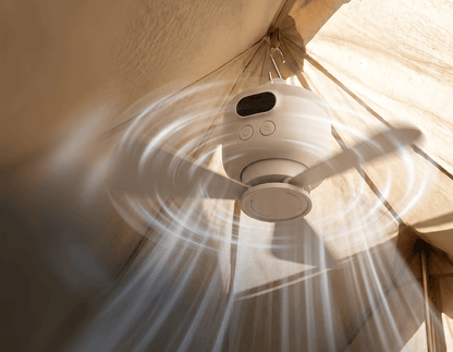 Tragbarer Campingventilator mit LED-Beleuchtung und Fernbedienung