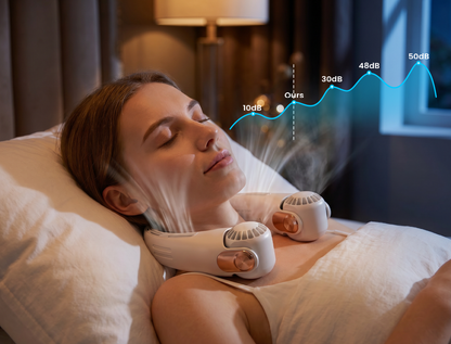 Tragbarer Nackenventilator - Sofortige Kühlung in 3 Sek., 360° drehbarer Kopf, 3 Geschwindigkeiten