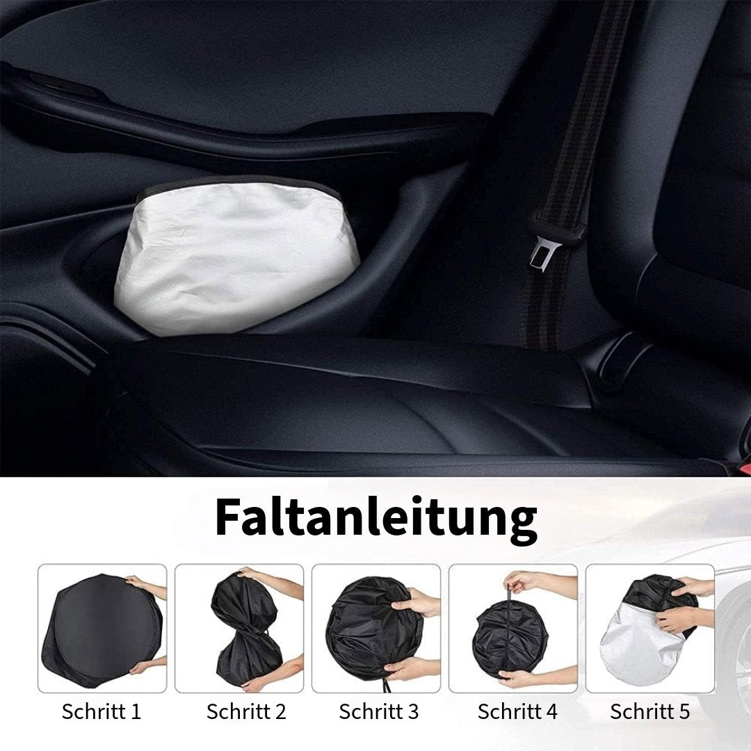 Faltbares Sonnenschutz mit Auto-Logo