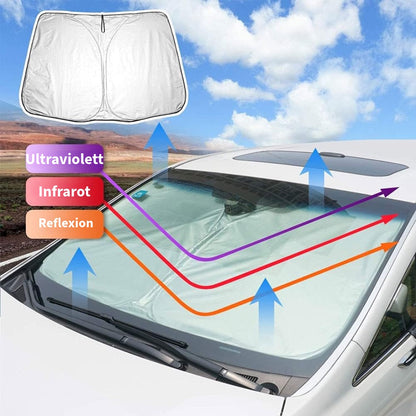 Faltbares Sonnenschutz mit Auto-Logo