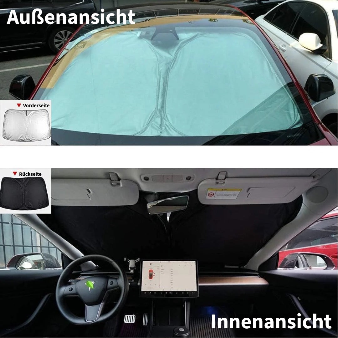 Faltbares Sonnenschutz mit Auto-Logo