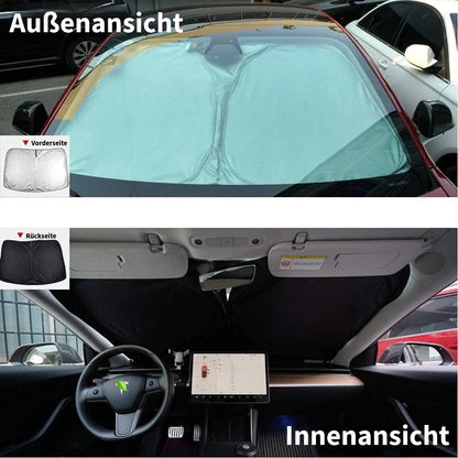 Faltbares Sonnenschutz mit Auto-Logo