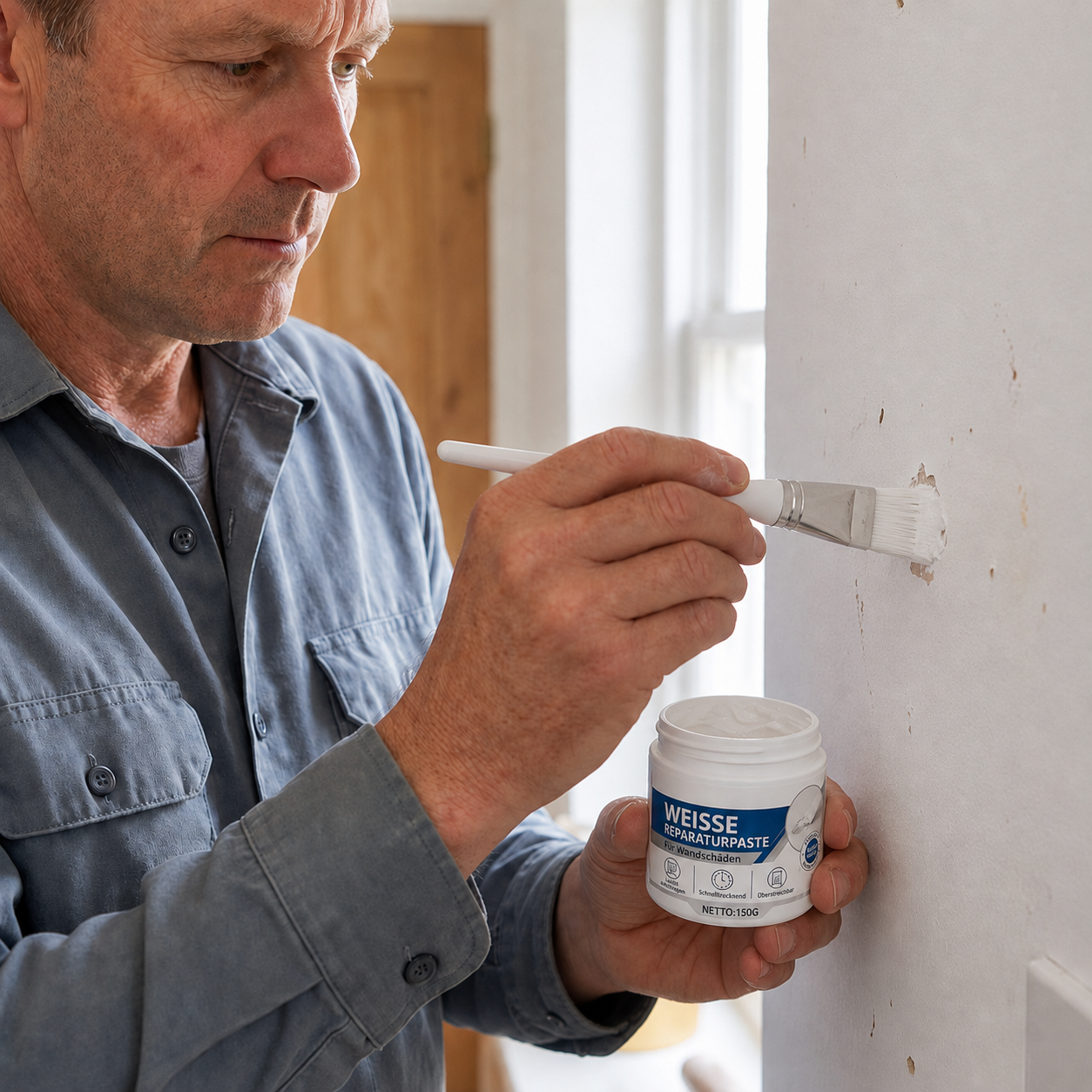 Reparaturpaste für weiße Möbel