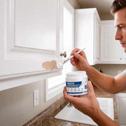 Reparaturpaste für weiße Möbel