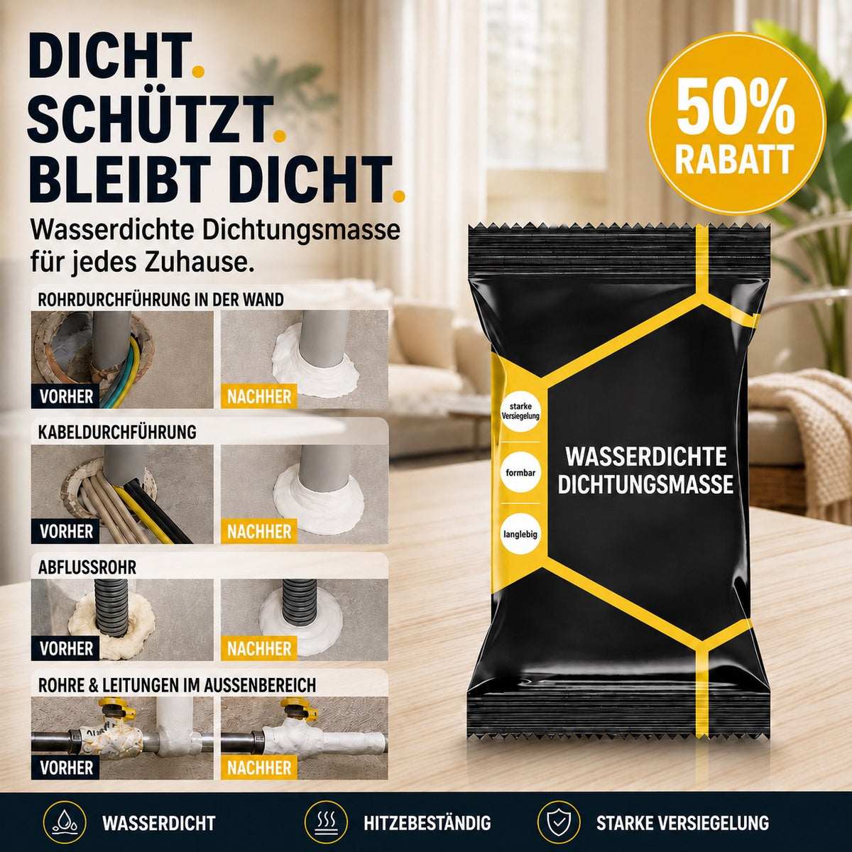 Wasserfeste Dichtungsmasse – Flexibel, wetterbeständig und einfach anzuwenden