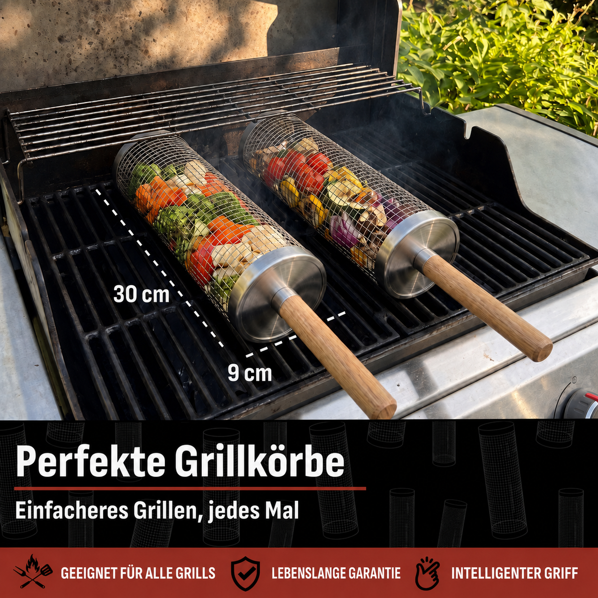 Rollender Grillkorb