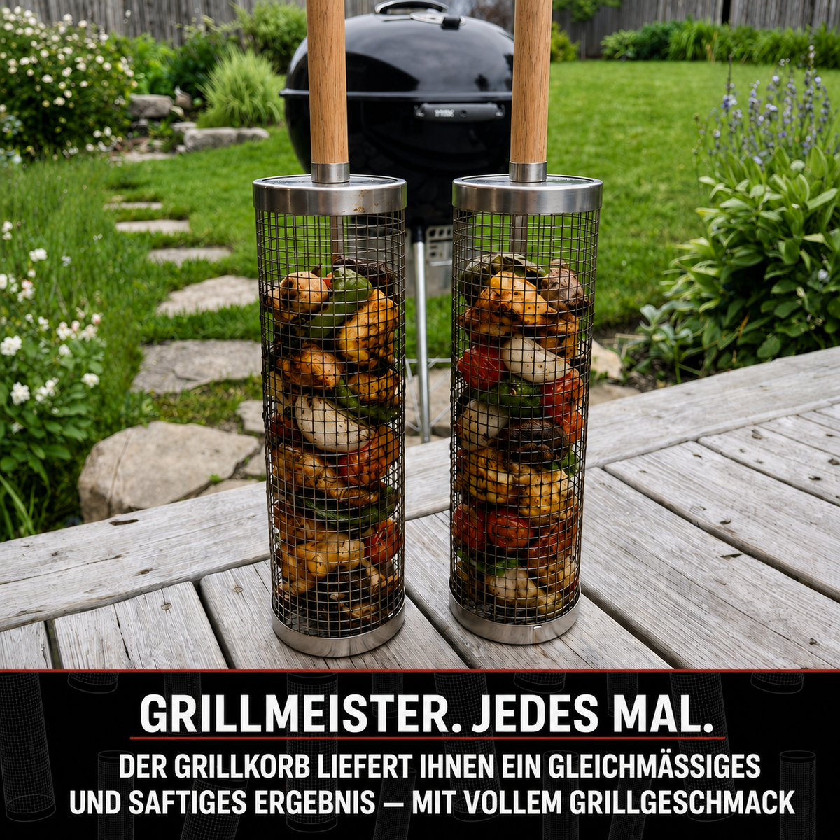 Rollender Grillkorb