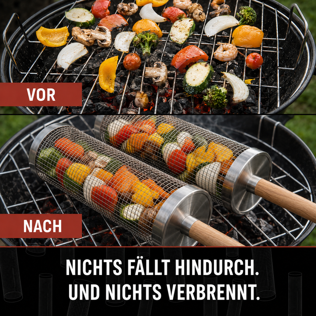 Rollender Grillkorb