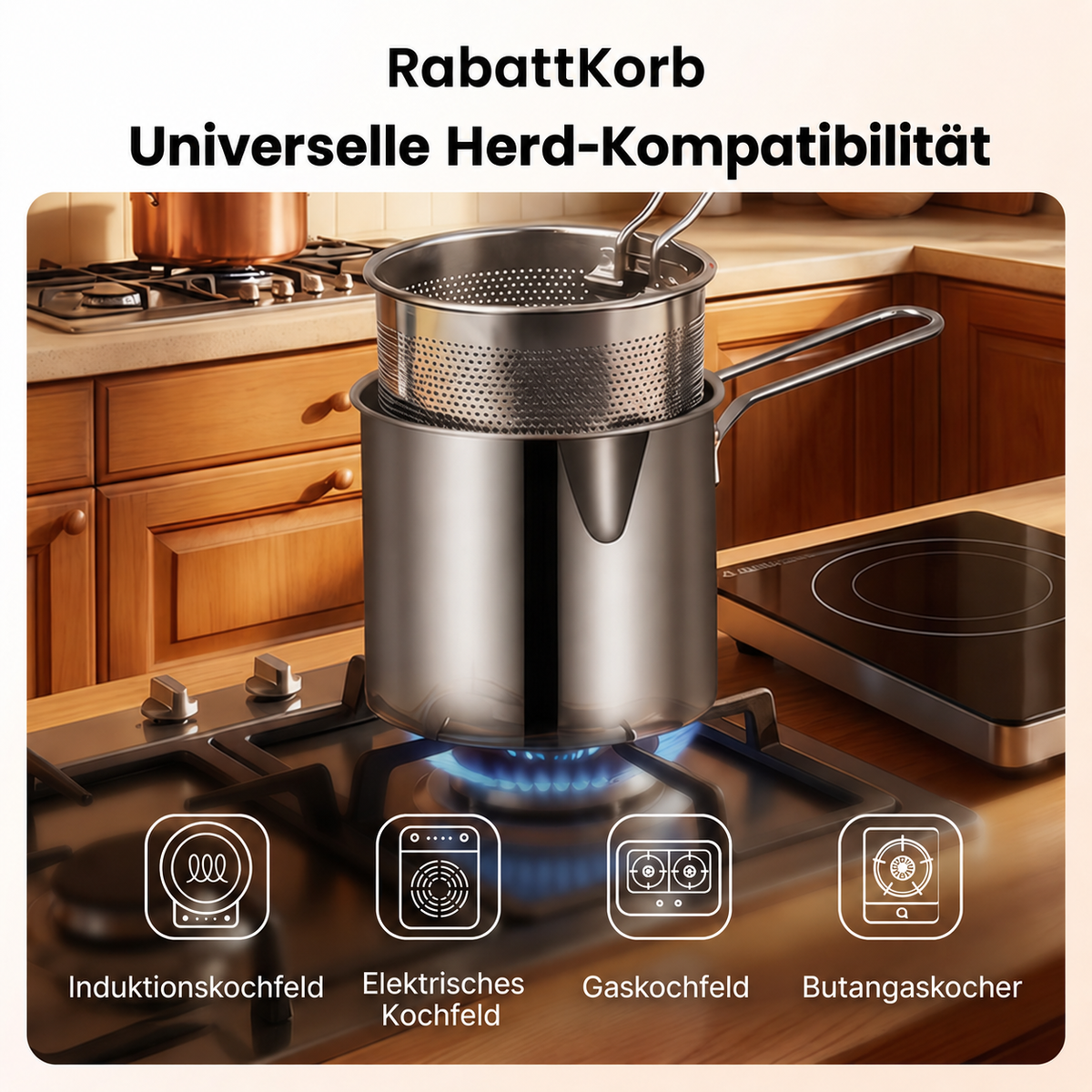 Multifunktionaler Frittiertopf – Frittieren, braten, kochen und schmoren in einem Topf