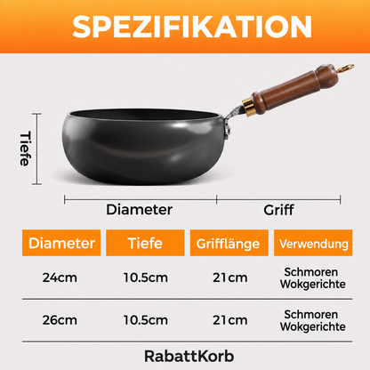 Unbeschichtete Gusseisenpfanne – keine Chemikalien, keine abblätternde Beschichtung