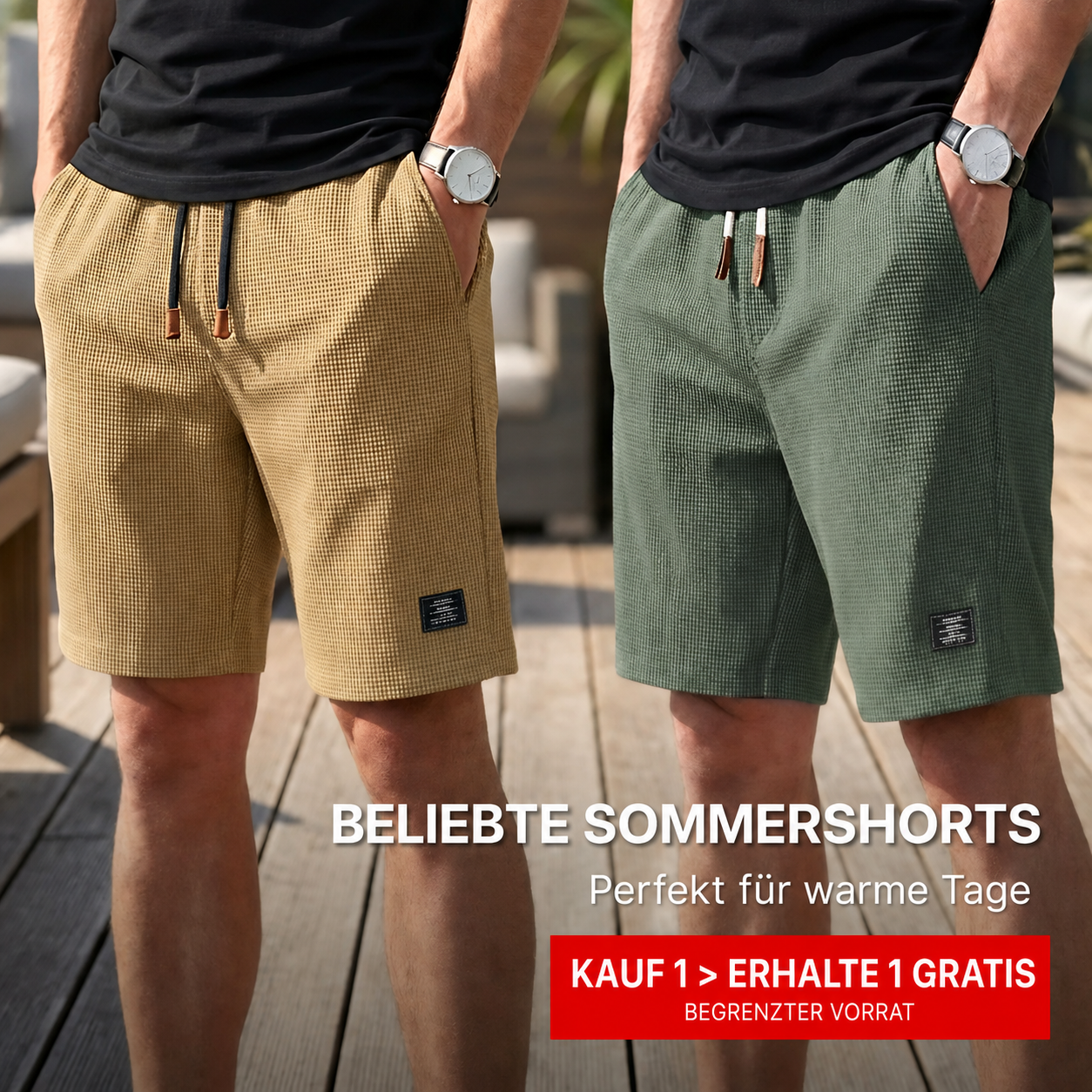 Kurze Hose Herren | Bequeme Sommershorts mit elastischem Bund