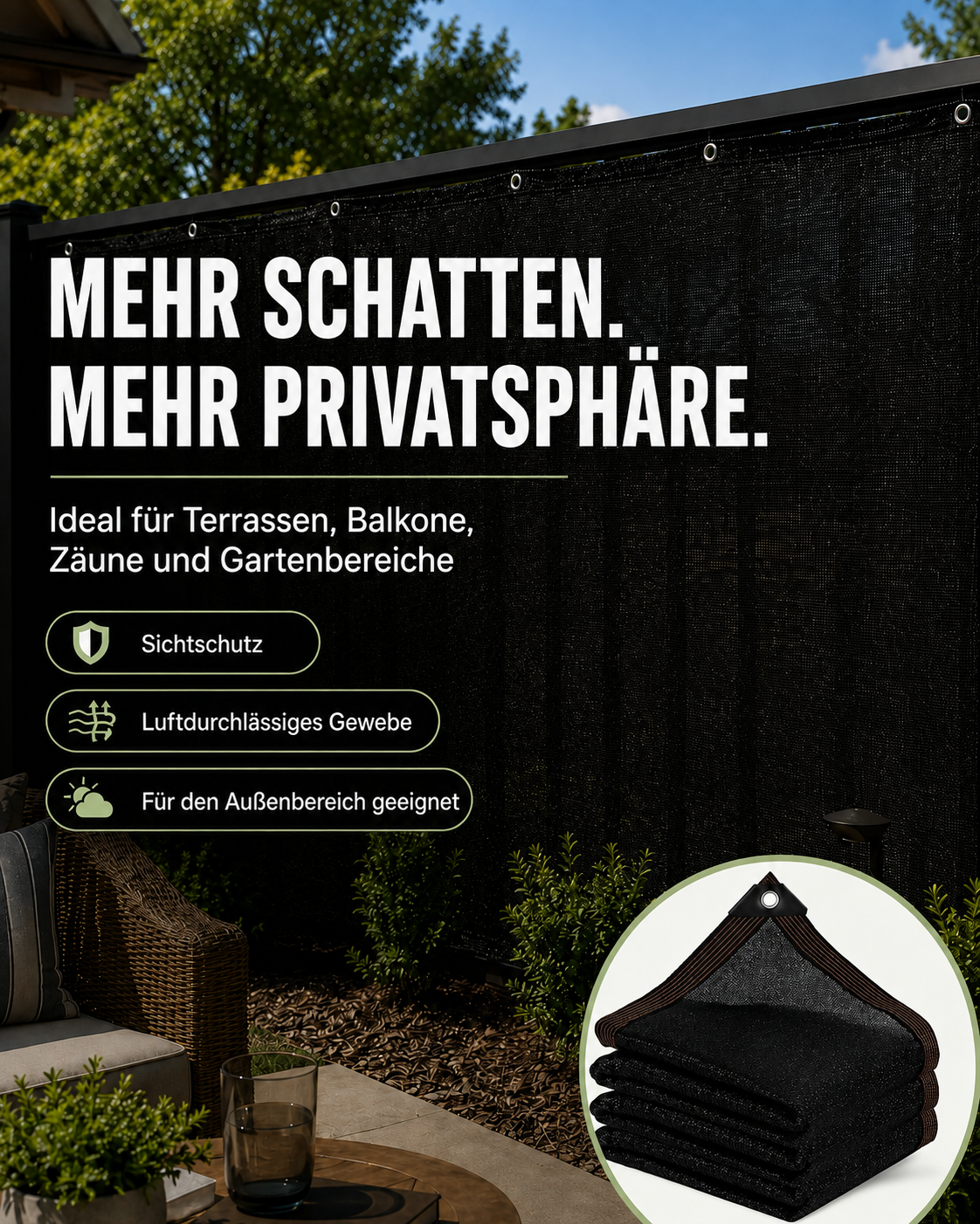Sonnen- und Sichtschutznetz