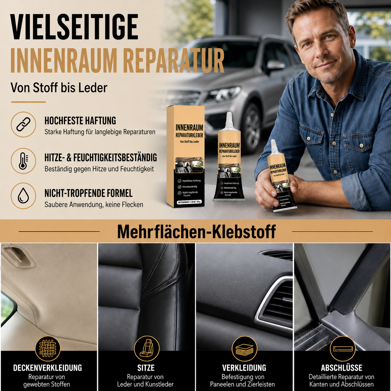 Kleber für die Reparatur des Autodachhimmels – starke Haftung für schnelle Innenraumreparaturen