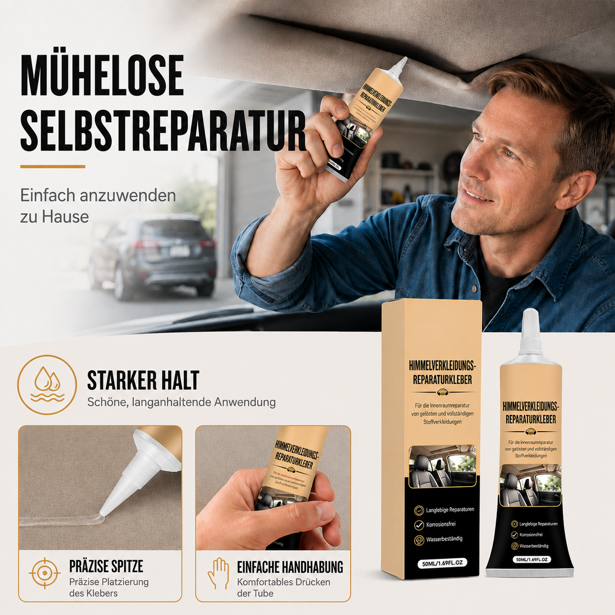 Kleber für die Reparatur des Autodachhimmels – starke Haftung für schnelle Innenraumreparaturen