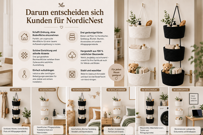 NordicNest – Hängender Aufbewahrungskorb