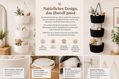 NordicNest – Hängender Aufbewahrungskorb