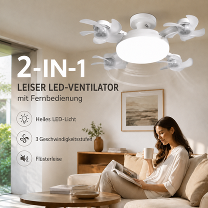 BreezeFlow – Deckenventilator mit LED-Beleuchtung und Fernbedienung