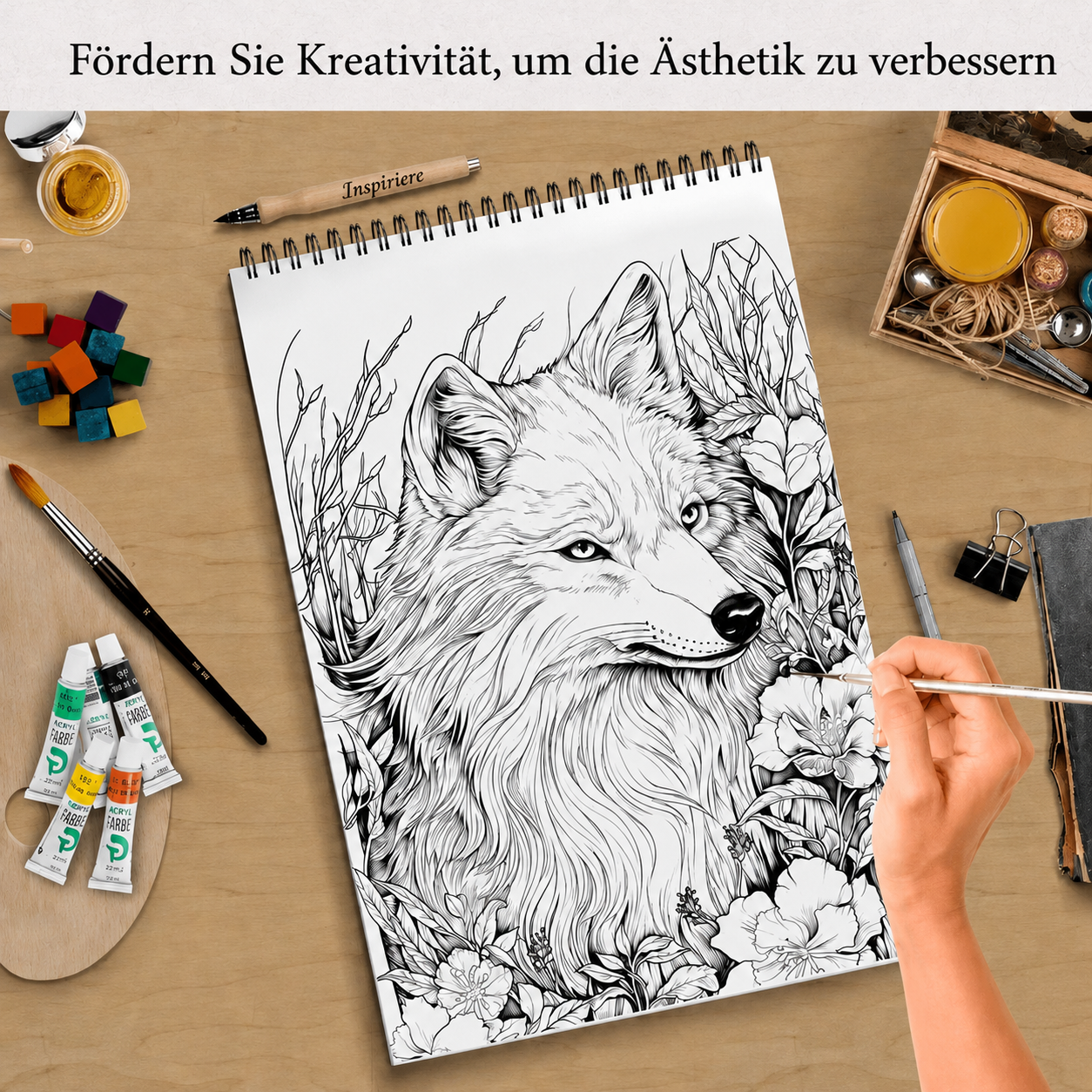 Achtsamkeits-Malvorlage