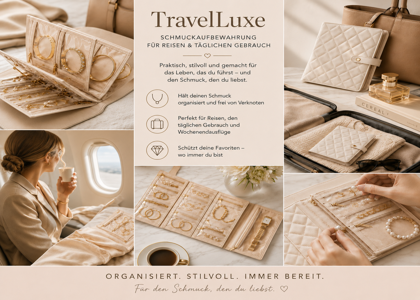 TravelLuxe – Schmuckaufbewahrungsbox für Alltag und Reisen