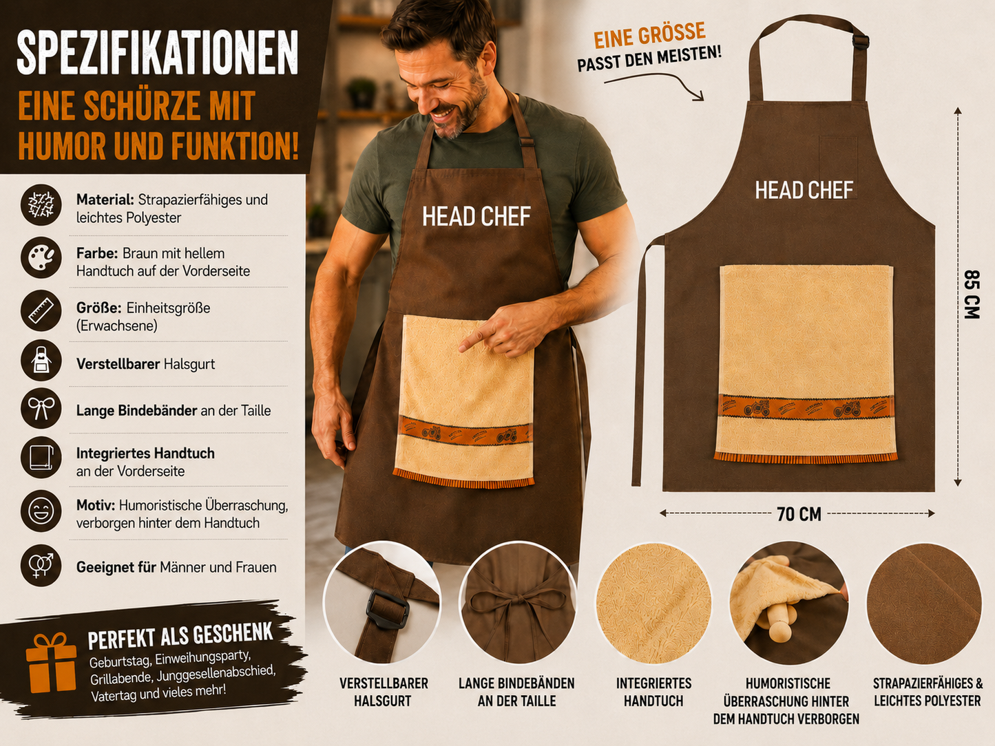 Das geheime Rezept des Küchenchefs – die Schürze, die Ihre Gäste verblüffen wird!