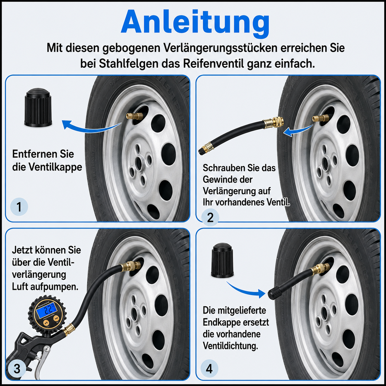 Universelle Ventilverlängerung